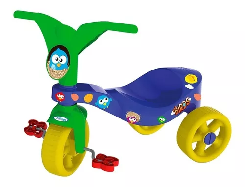 Triciclo Infantil Pop Birds Azul E Verde Xalingo